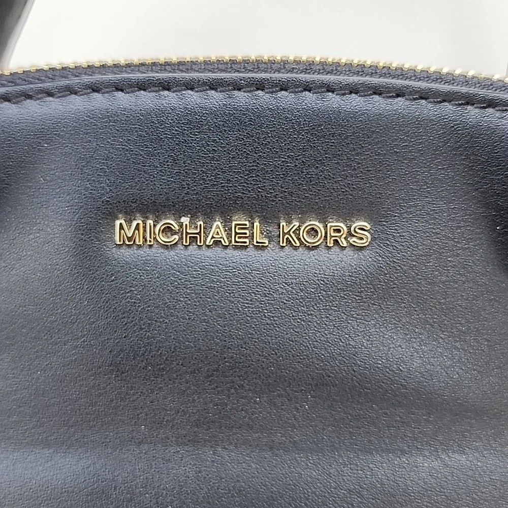 MICHAEL KORS Sadie‎ Leather Satchel Black Leather Chain Lock Crossbody Purse Bag